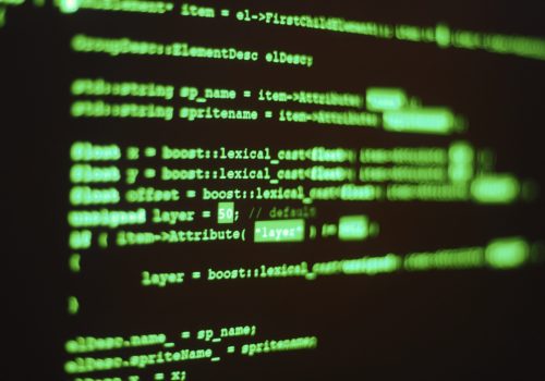 Photo of computer screen with program code displayed in classic hacker color. Shallow depth of field places word "lexical" in focus